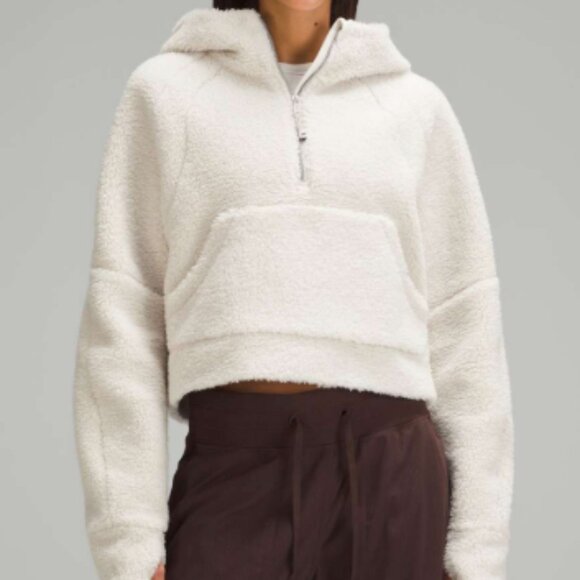 Lululemon Scuba Oversized Half-Zip Sherpa Hoodie – Natural Ivory / XS-S - Picture 2 of 5